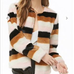 Colorblock Faux Fur Jacket